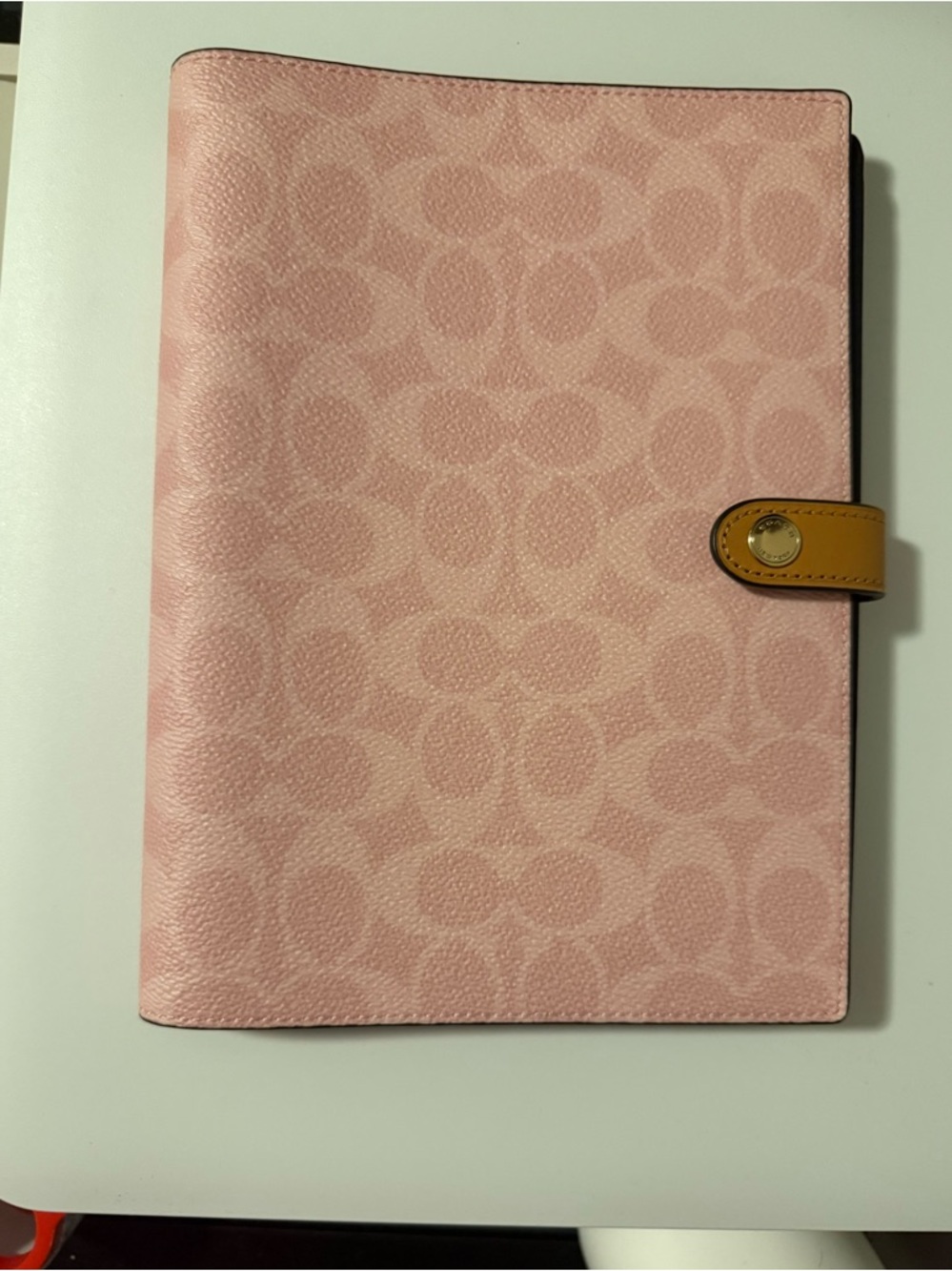 Authentic Coach Powdered Pink Notebook In Signature Canvas